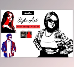 Download Vector Style Art Photoshop Action Creativemarket - 14974786
