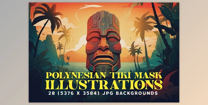 Download 28 Polynesian Tiki Mask Illustrations