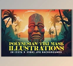 Download 28 Polynesian Tiki Mask Illustrations