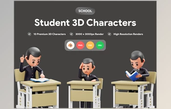 Download <span class='badge badge-warning'>UI8</span> – Student Character <span class='badge badge-warning'>3D</span> Illustration