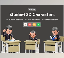 Download UI8 – Student Character 3D Illustration
